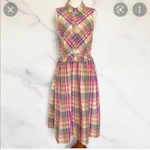 4x HP 🎉 J. Crew Collared Plaid A-line Cotton Shirtdress AK242 Sold Out